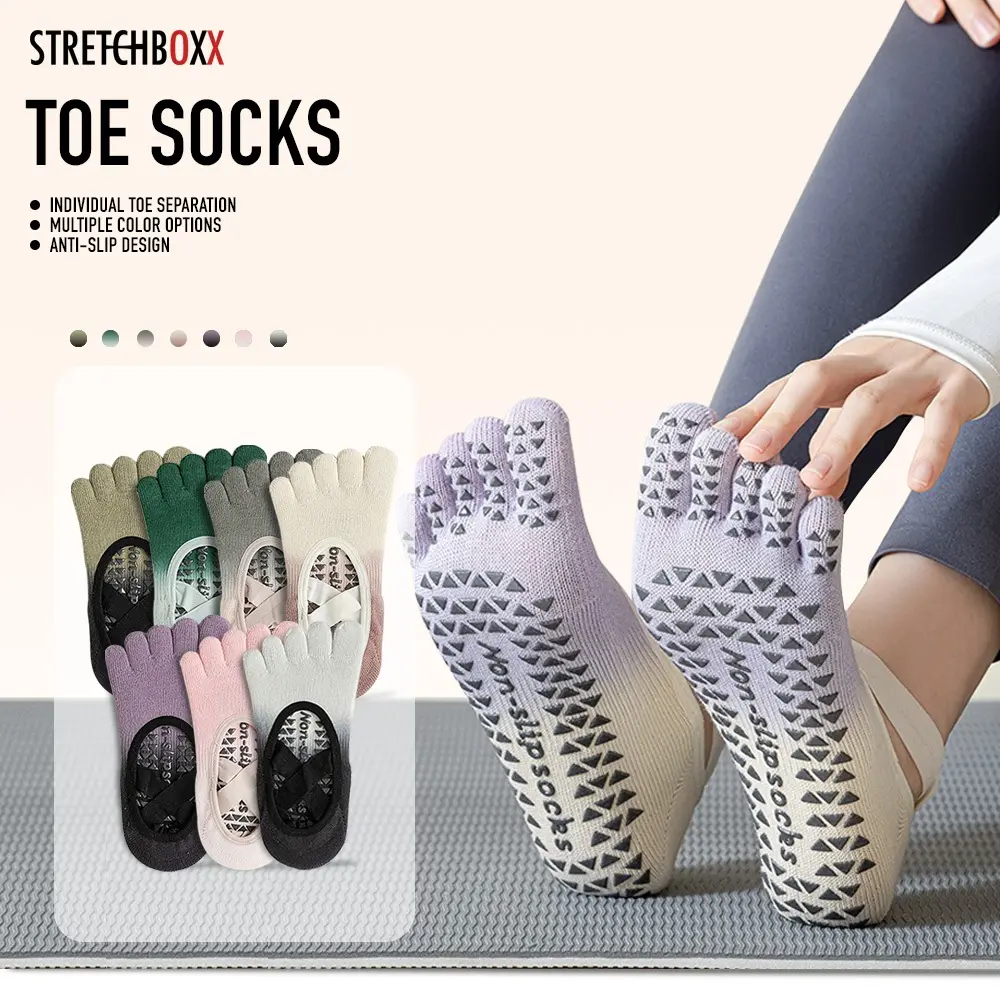 StretchBoxx Premium Toe Socks: Anti-Slip Enhanced Comfort and Stability for Active Wear