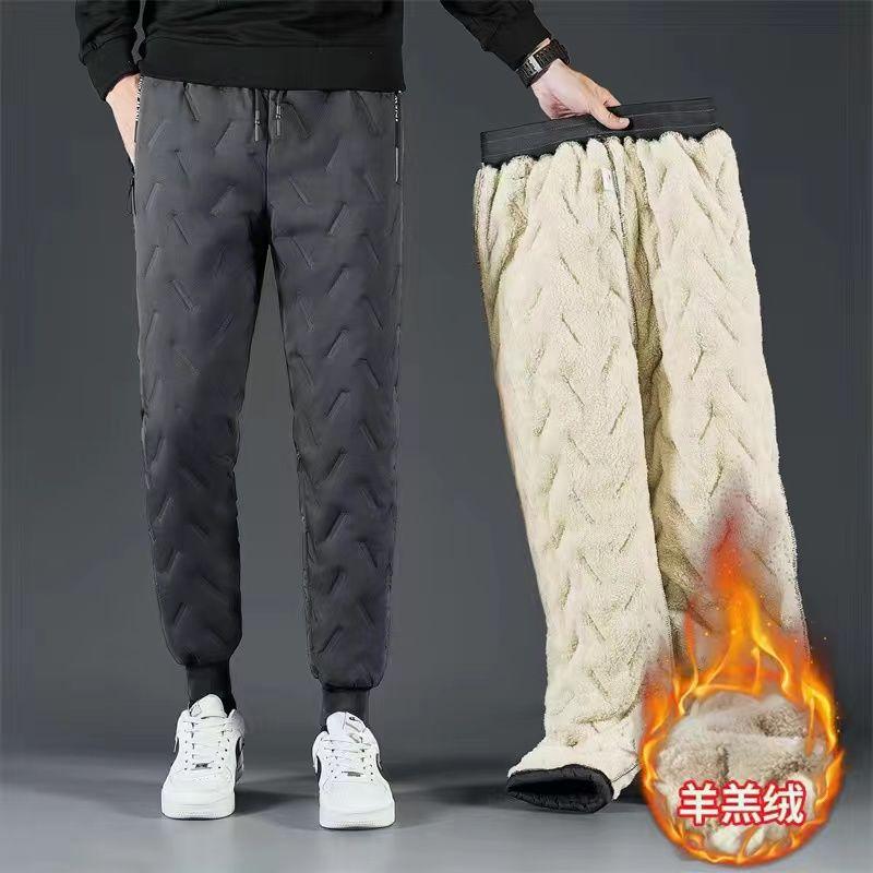Quần Cashmere, Lót Lông Cừu, Dày Dặn, Giữ Nhiệt, Quần Jogger Thường Ngày Dáng Rộng, Ngoại Cỡ Siêu, Hợp Xu hướng, Dành Cho Nam 5
