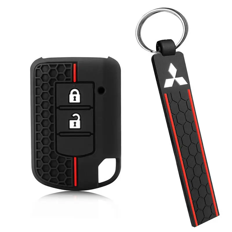 ontto Guscio chiave per telecomando Mitsubishi, motivo carbonio, pelle solida per Outlander Eclipse Cross Mirage, 3 tasti nero, Medium ontto Guscio chiave per telecomando Mitsubishi, motivo carbonio, pelle solida per Outlander Eclipse Cross Mirage, 3 tasti nero, Medium