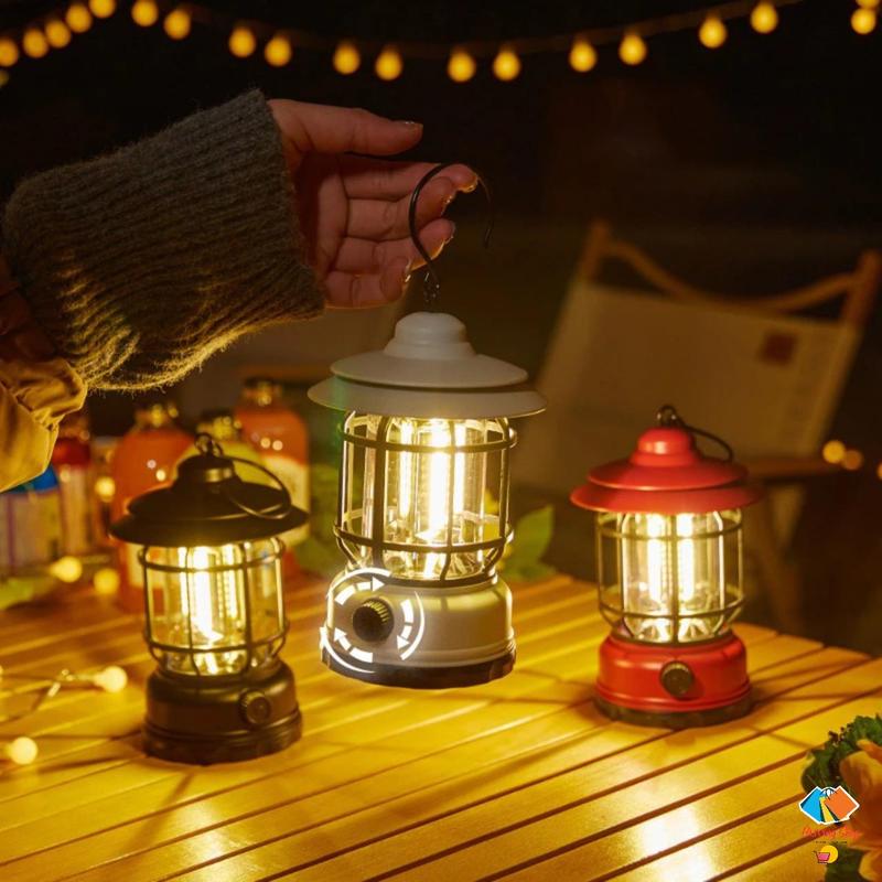 ĐÈN CẮM TRẠI TREO LỀU TÍCH ĐIỆN THỜI LƯỢNG PIN 6-8H ĐÈN DÃ NGOẠI TRANG TRÍ NHÀ Nam Camping Sport