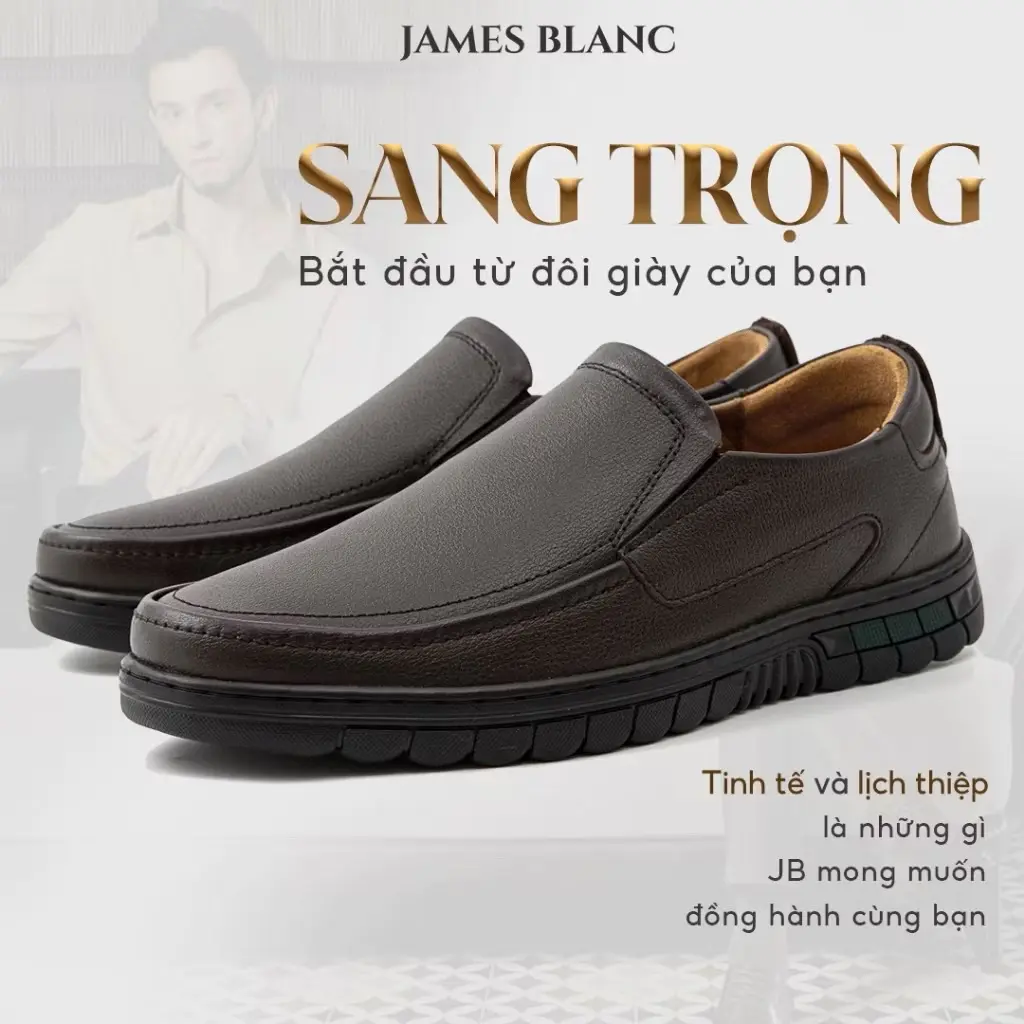 Giày Lười Nam JB G-1944 Da Nhập Khẩu Mềm Mại, Lót giày êm chân - Size 38 - Shoes