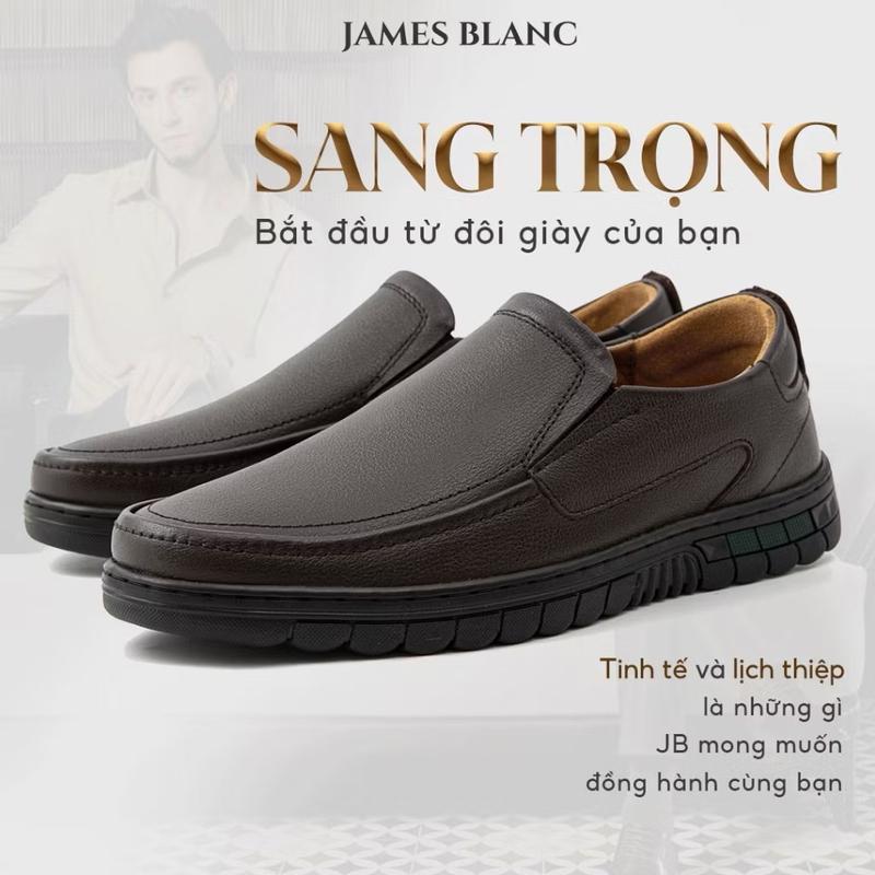 James Blanc Giày Lười Nam JB G-1944 Da Nhập Khẩu Mềm Mại Lót giày êm chân - Size 38-45 - Shoes Cao Su