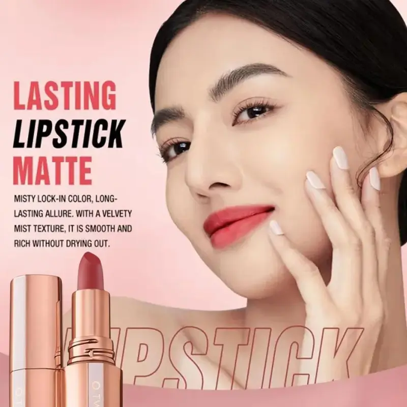【TERSEDIA&COD】O.TWO.O Lipstik Nude Lembut Lip Balm Lipstik 8 Warna Tahan Air Tahan Lama 1