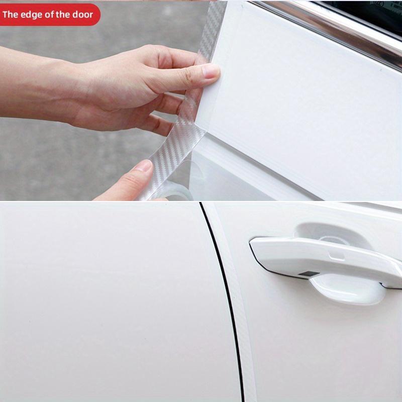 Product Introduction of Carbon Fiber Pattern Clear Car Threshold Strip, 1 Roll Anti-scratch Car Threshold Protector, Universal Car Exterior Decoration Accessories 6