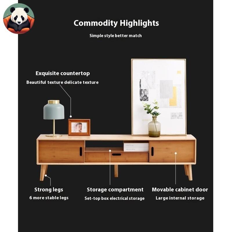 【SG Sales】Solid Wood TV Cabinet, Floor Cabinet, Modern Minimalist Small Unit, Low Cabinet, Living Room Storage Cabinet, Combination Table 6