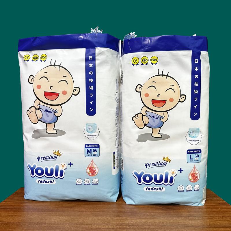 [MVB- KHÔNG QUÀ] 2 Bịch Tã Bỉm Quần Youli Tý Quậy  Công Nghệ Hạt Sap Và Mặt Bông Cho Bé, Mỏng, Mềm, Thoáng Mát, Thấm Hút Tốt,Size Dán M66 Quần M66/L60/XL54/XXL50/3XL46