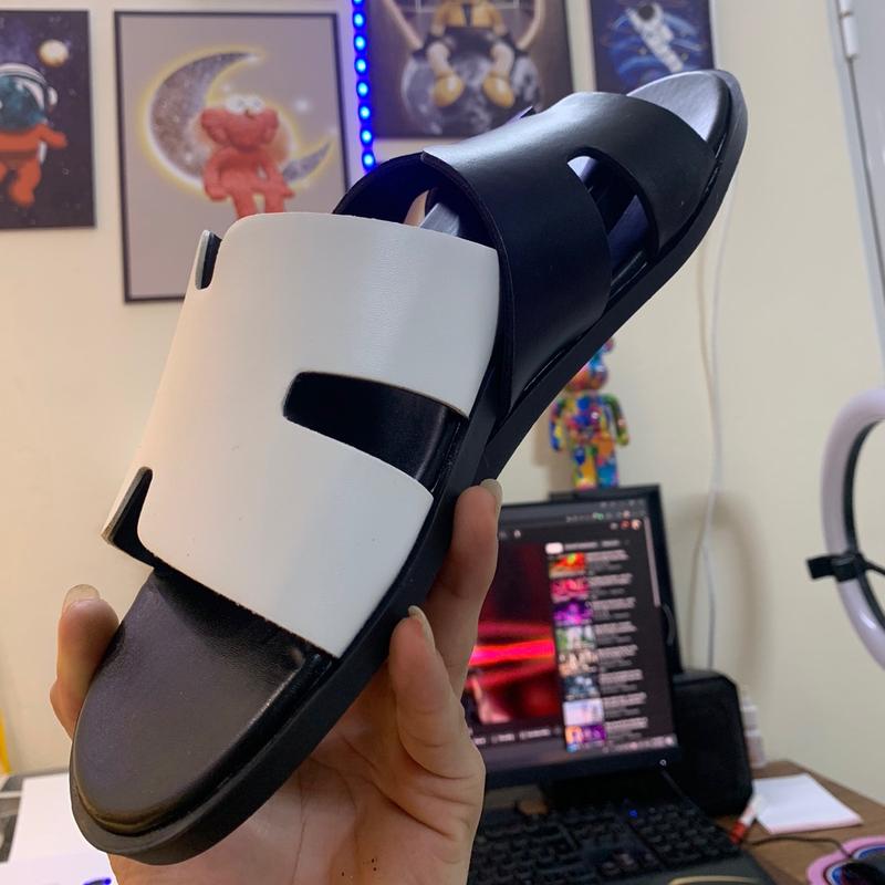 Dép Quai Da trơn bóng mùa hè Slipper DéP Cao Su Quai Ngang 0
