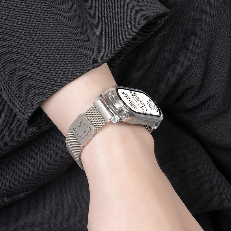 Dây đeo bằng thép không gỉ, dành cho Xiaomi Mi Band 9, 8, 7, 6, 5, 4, 3, Đồng Hồ thông minh, Vòng đeo tay từ tính Vòng đeo tay Milanese, Thích hợp cho Miband 8, 7, 9, Phụ kiện dây đeo cổ tay