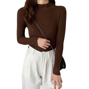 เสื้อแขนยาวผู้หญิง สีดำ คอเต้า ผ้าไหมพรม นุ่มสบาย 50 เสื้อ กราม เสื้อกันหนาวสำหรับภายนอก