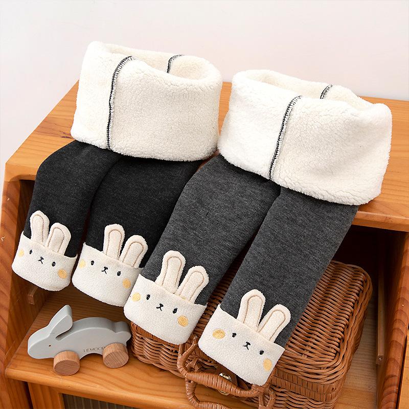  Quần legging lông cừu siêu dày cho bé trai bé gái quần lót giữ nhiệt thu đông quần dài ấm áp thời trang cho bé 