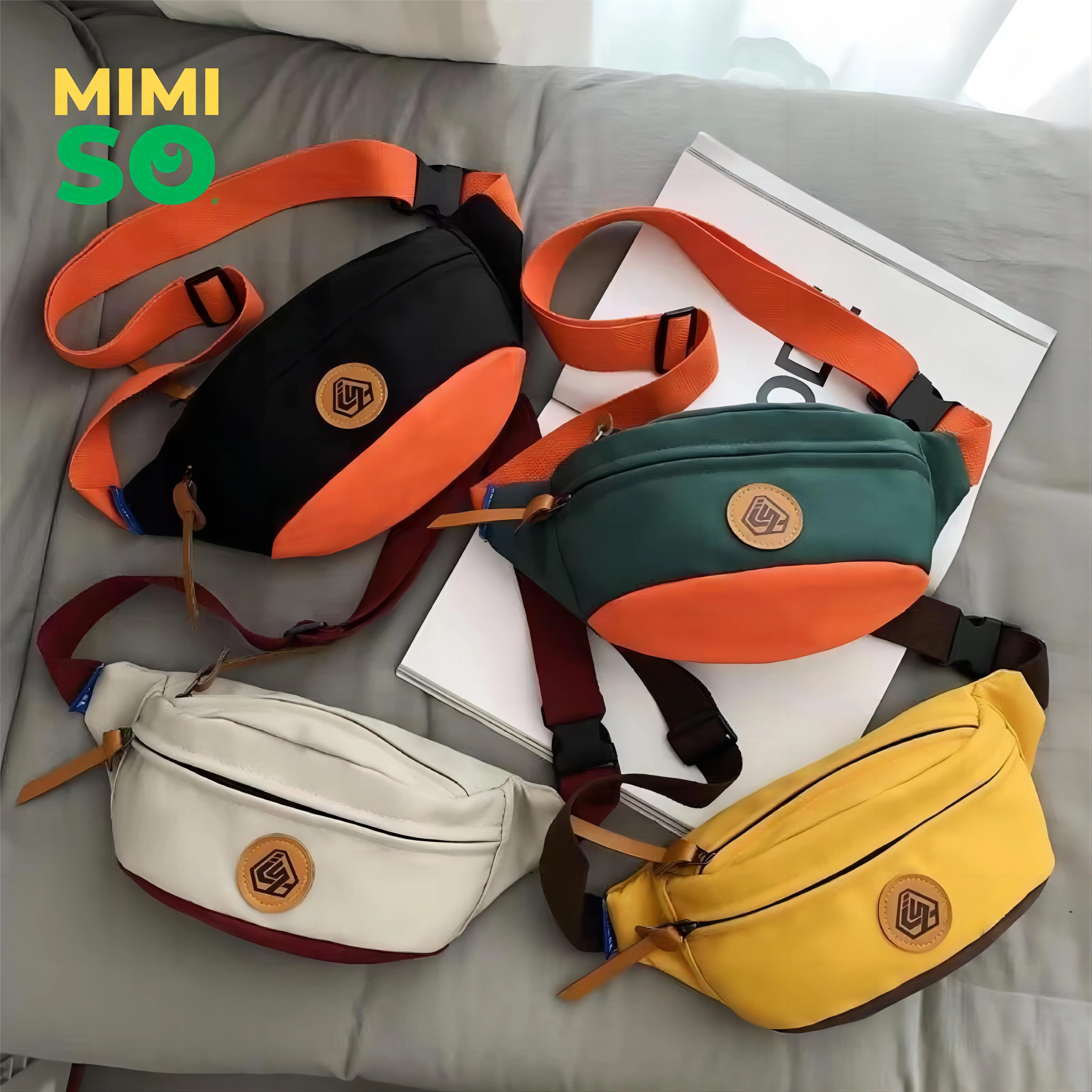 MIMISO H71012 Korean Unisex Japanese Canvas Chest Bag Waist Students Bag For Women Leisure Belt Bags