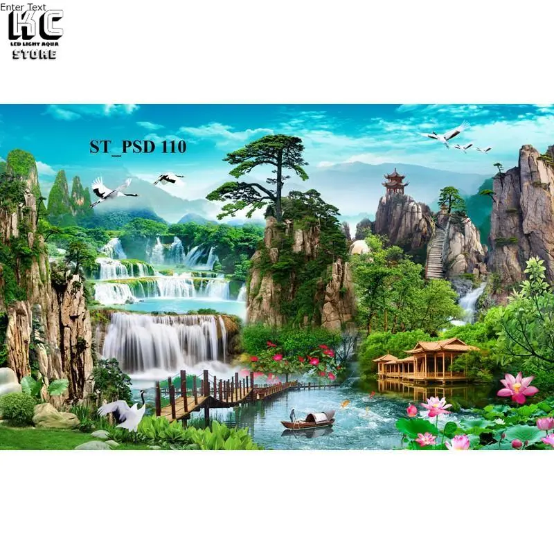 Tranh dán bể cá 3d nhiều kích thướt ( 60x40, 80x40, 80x50 , 90x50, 100x50...)