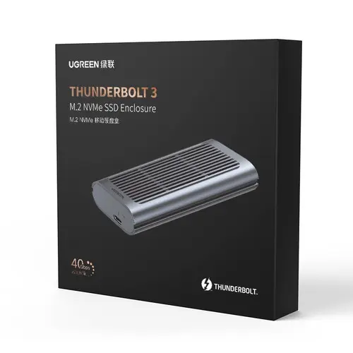 Hộp đựng ổ cứng Thunderbolt 3 Ugreen 80336 CM343 SSD NVMe M.2,Tốc độ 40Gpbs ,Kèm cáp Thunderbolt 3 0.5M 7