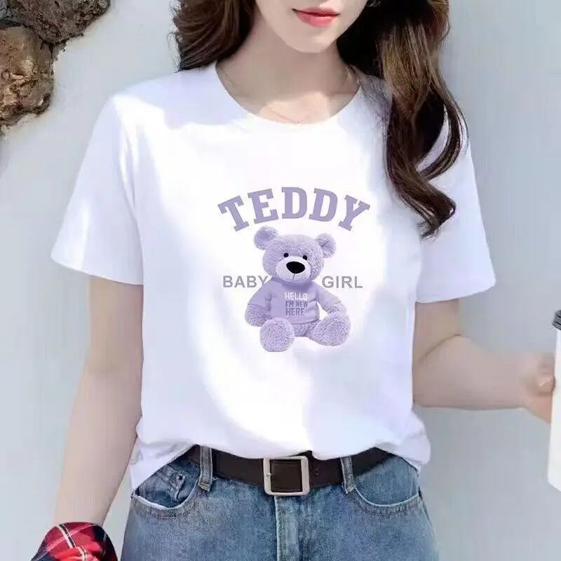 [2945 Positive Reviews] 2024 Summer Korean Style New Harajuku Short Sleeve T-Shirt for Female Students Loose Fit Versatile Ins Half Sleeve Top