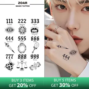 Zoartattoo stiker tato M-400   sementara  【Pola Digital】Tahan lama Tattoo menempel dekorasi seni untuk pria dan wanita