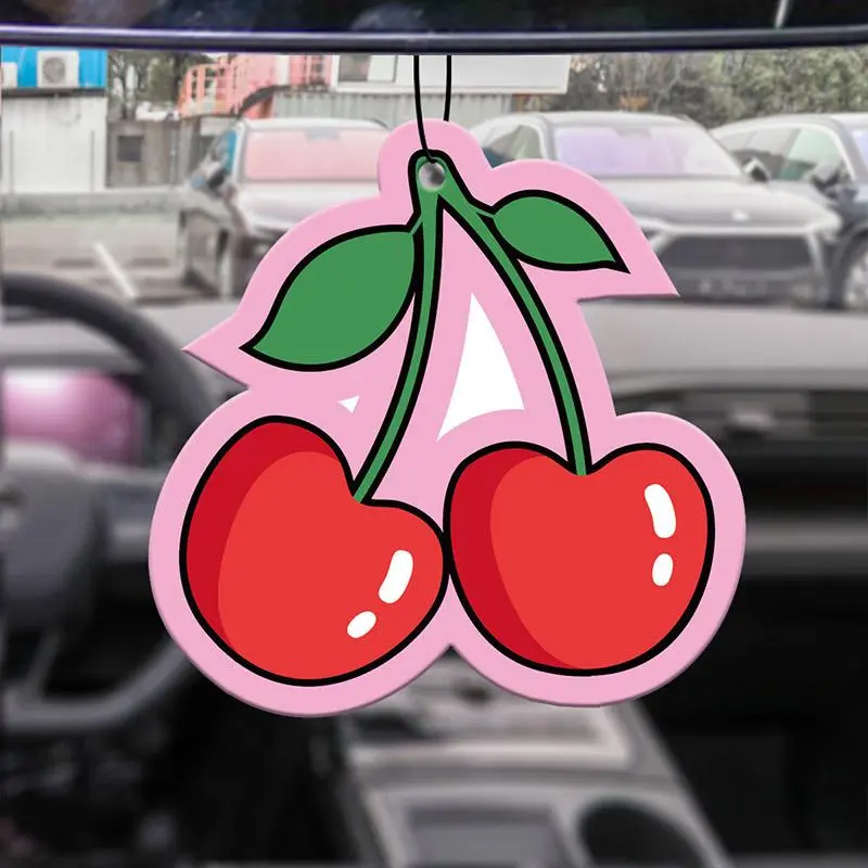 Cherry Shaped Car Air Freshener, Cartoon Car Rearview Mirror Perfume Pendant, Car Interior Air Vent Decoration, Gifts for Boyfriend