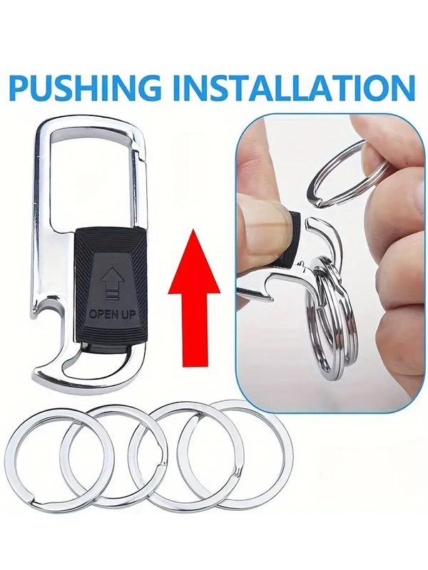 Metal Keychain with Detachable Key Rings, Bottle Opener Keychain, Creative Gift for Men & Women, Fashion Accessories for Daily Use, Travel Essentials 2