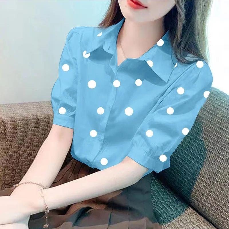 Áo Sơ Mi In Họa Tiết Phong Cách Hàn Quốc, Ngắn Tay, Dành Cho Nữ, Thiết Kế Đẹp, Sành Điệu, Mỏng Và Mỏng, Thời Trang, Thích Hợp Cho Mùa Hè, Hàng Mới Về Năm 2024 6
