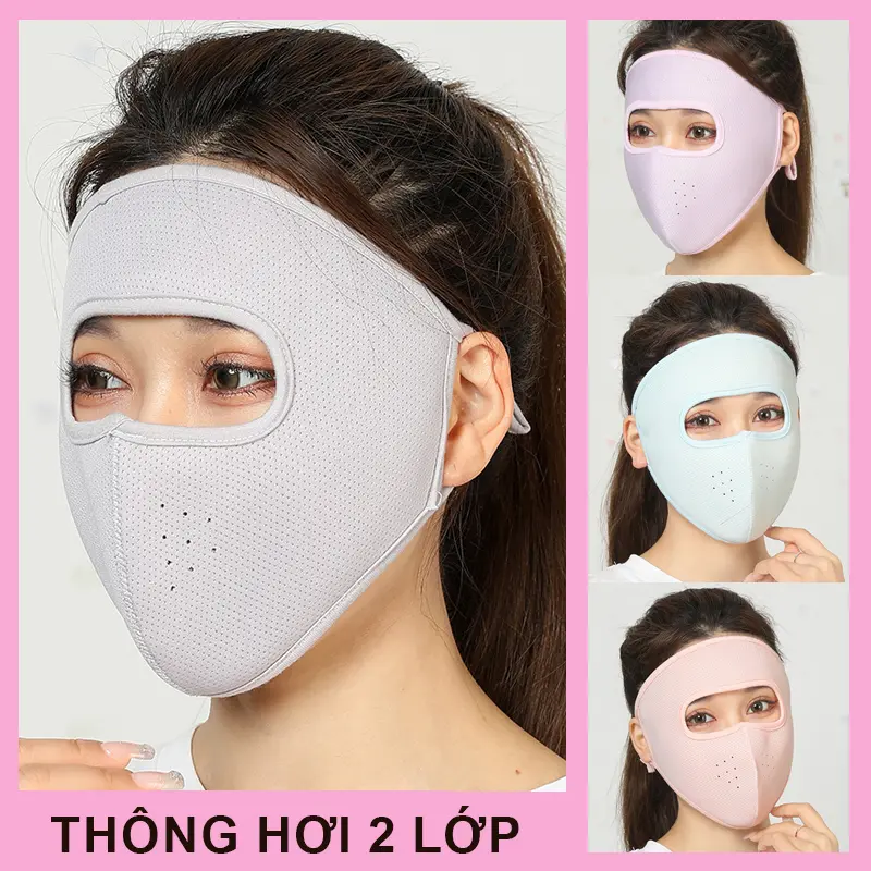 Khẩu trang Ninja 2 lớp vải cotton thông hơi che kín mặt chống nắng chống bụi thích hợp cho cả nam và nữ  Che Mặt - Khau trang Ninja 2 lop thong hoi che kin mat tran chong nang chong bui thich hop cho ca nam va nu Nhung Accessories Phụ Kiện