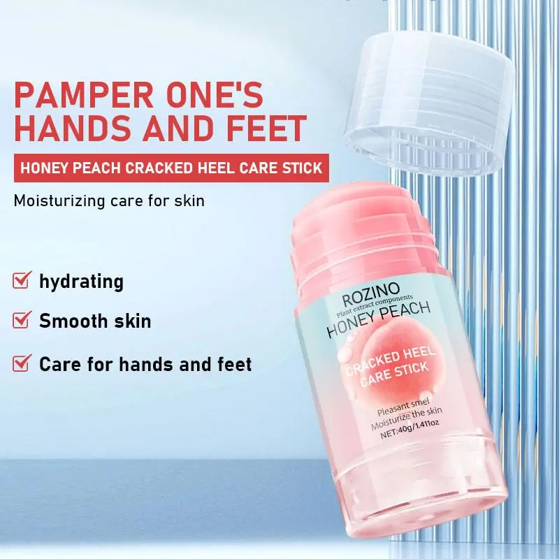 Honey Peach Cracked Heel Care Stick, Moisturizing Foot Care Stick, Quickly Care Stick for Dry and Cracked Skin, Suitable for Women & Men, Moisturizer, Body Care, Moisturize The Skin 5
