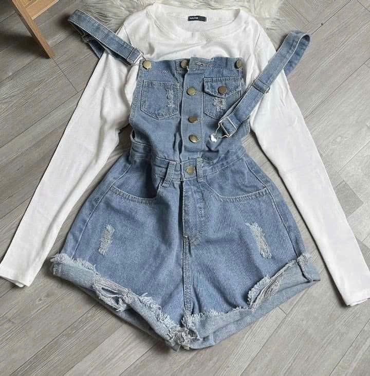 Product Introduction of Yếm jean quần rách kiểu  Nữ Denim Nữ Denim 6
