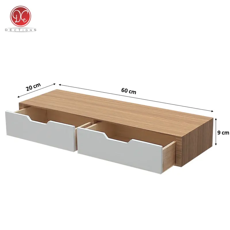 Dections Rak Laci Tempel Dinding Melayang Gantung 60x20cm Dekorasi Minimalis Aesthetic meja  kayu  pajangan furniture 1