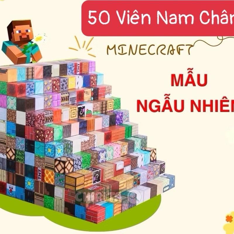 Set 50 Khối Đồ Chơi Nam Châm Minecraft Xây Nhà Kích Thước 2cm - Lắp Ghép Hình Minecraft - Giúp Con Thoả Sức Sáng Tạo - Học Toán Giao Hình Ngẫu Nhiên