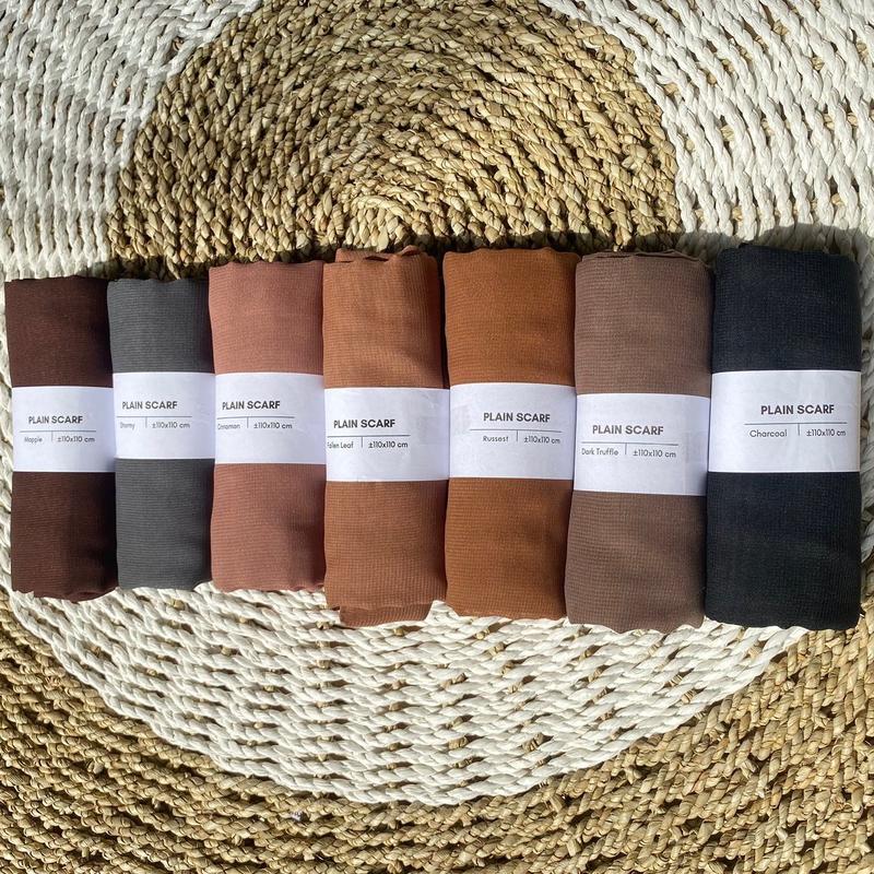 PLAIN SCARF // BAHAN DOUBLE HYCON // HIJAB OVAL // TIDAK MENERAWANG Square Muslim Lembut Empat Segi Kerudung 1
