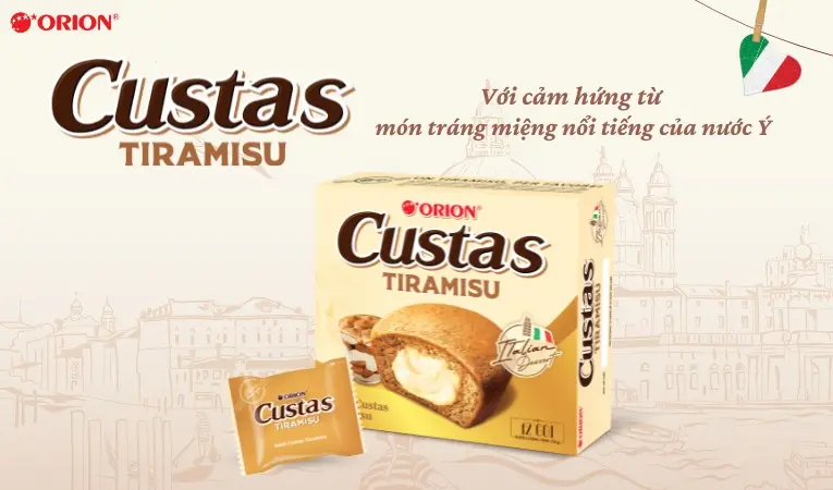 Product Introduction of [COMBO 2 HỘP] Orion Custas Bánh Kem Tiramisu Hộp 12 Gói 276gr 4
