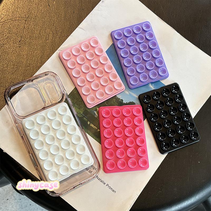 Sáng Tạo Thời Trang Macaron Kẹo Màu DIY Silicone Hút Dính Ốp Lưng Điện Thoại Hút