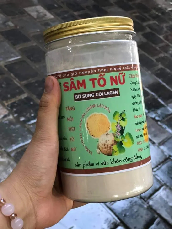 Bột sâm tố nữ pha nước uống,hũ 500g, Hữu cơ không đường