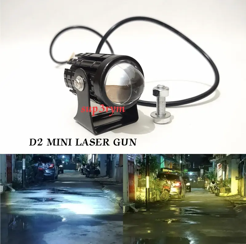 lampu tembak sorot d2 laser mini 2 warna kuning putih 0