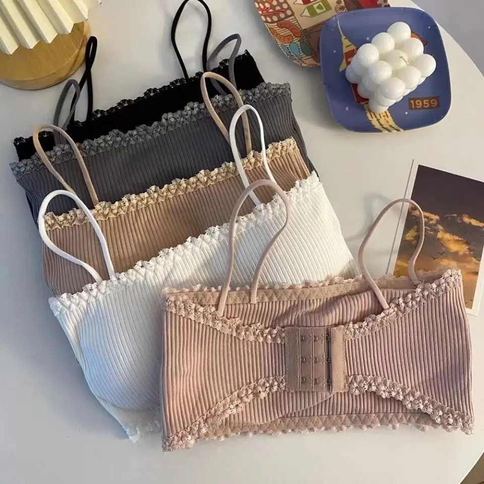 Beautiful Back Girl Underwear Student Korean Style Junior High School Student Camisole Women's Inner Wear Wrapped Chest Sexy Anti-Emptied Tube Top