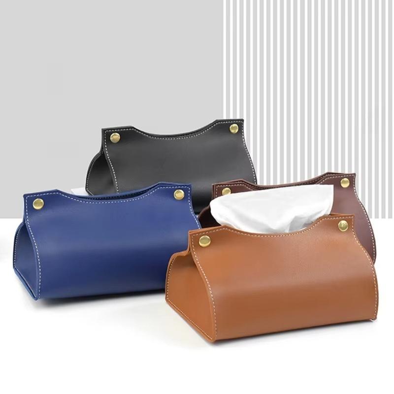 Product Introduction of haesdo Simple PU Leather Tissue Box Large Foldable Napkin Holder Multi-purpose Waterproof Kitchen Storage Paper Box Living Room Kitchen 10