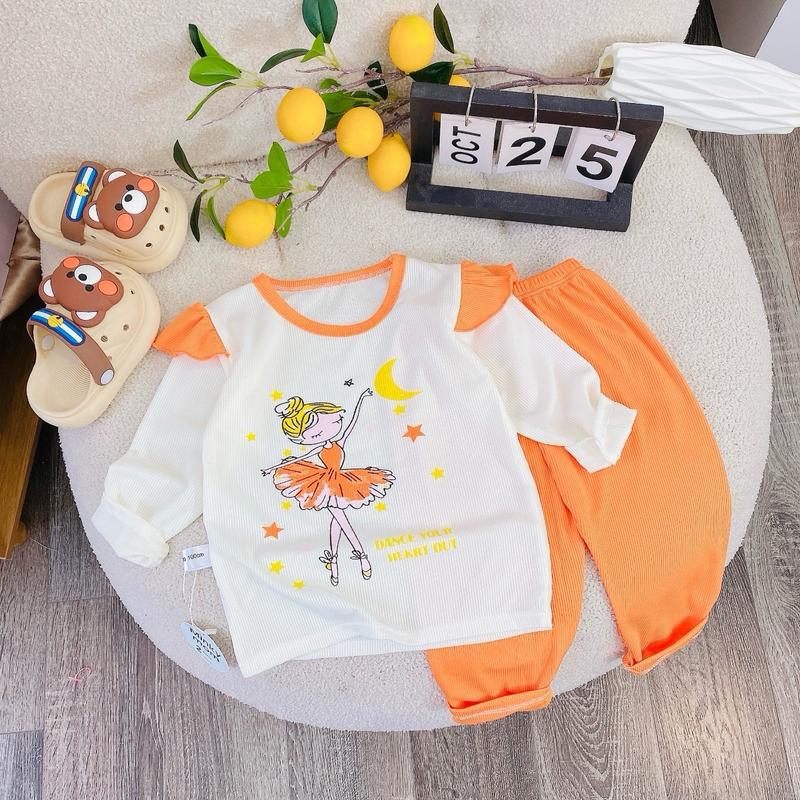 Bộ quần áo  tăm bèo bé gái size từ 5-16kg thích hợp mặc mùa lạnh hoặc nằm điều hòa 4