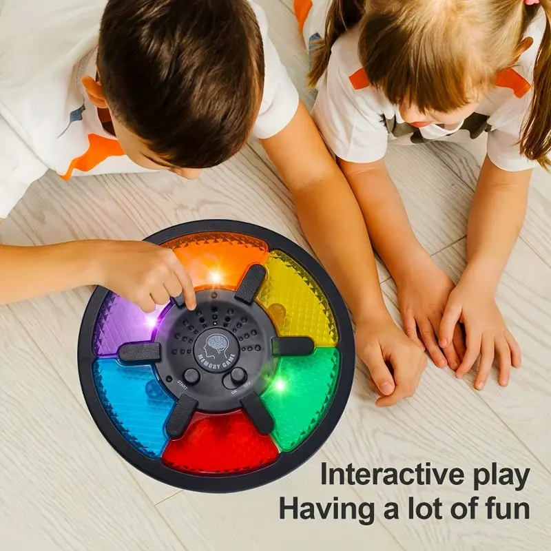 Colorful Memory Game Toy, 1 Box Fun Memory Training Toy, Game Board with LED Lights and Sound Effects, 15 Levels of Difficulties, Thinking Training Game Machine, Fidget Toys, Gift for Her, Men's Gift 6