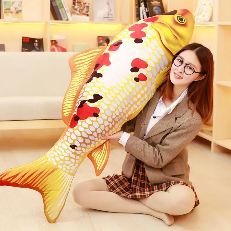 Gấu bông gối ôm cá chép KOI thú nhồi bông vải mềm mịn xinh xắn hàng cao cấp [Có bảo hành] Toy Thú Bông Đồ Chơi Phát Nhạc 3