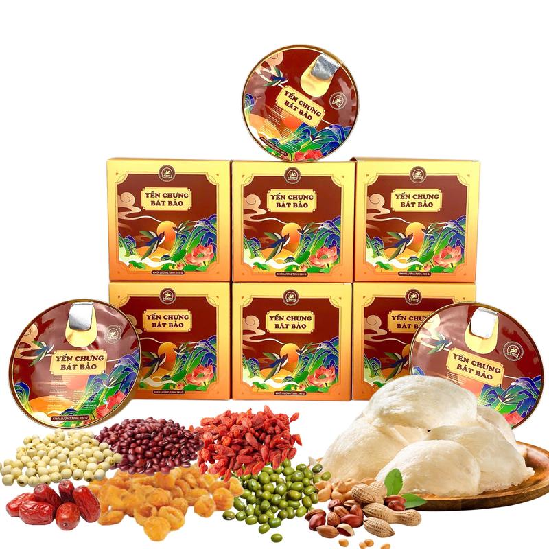 Yến chưng Bát Bảo - yến, táo đỏ, hạt sen, kỷ tử, long nhãn, đậu phộng, đậu đỏ, đậu xanh 280gram