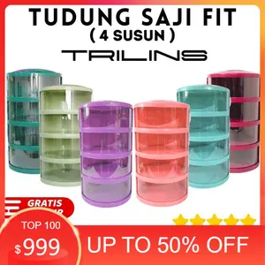 60I Tudung Saji 4 Susun FIT TRILINS multilayer 1KG tempat penyimpanan makanan Praktis Food Grade Murah cover