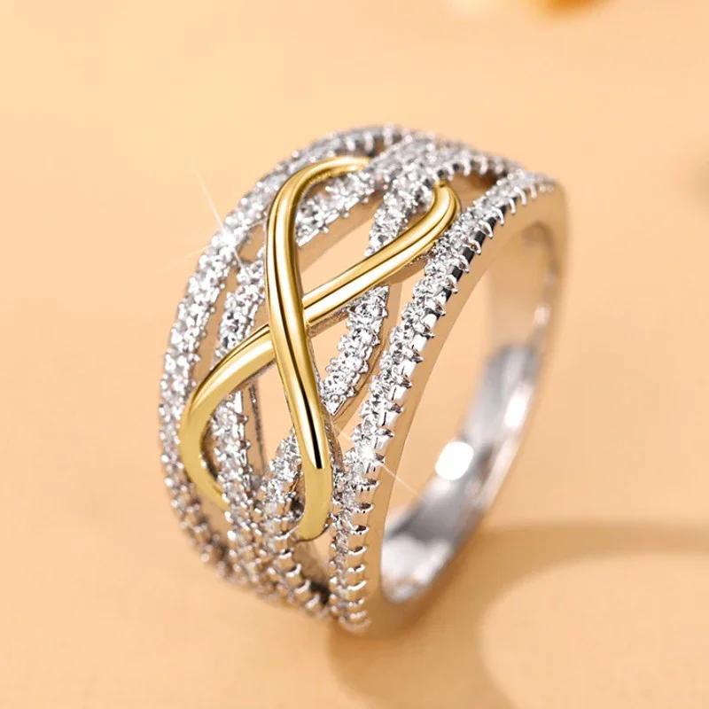 Product Introduction of Fashion Infinite Love Rings for Women Full Bling Iced Out Cubic Zirconia Wedding Engagement Rings Trendy Luxury Jewelry Anillos 8