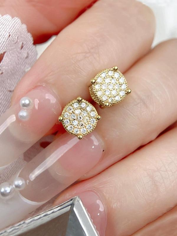Women's Elegant Glittering Stud Earrings, Gifts for Her, Minimalist Stud Earrings for Women for Party, Daily Decor, Trendy All-match & Exquisite Jewelry for Birthday Gift 4