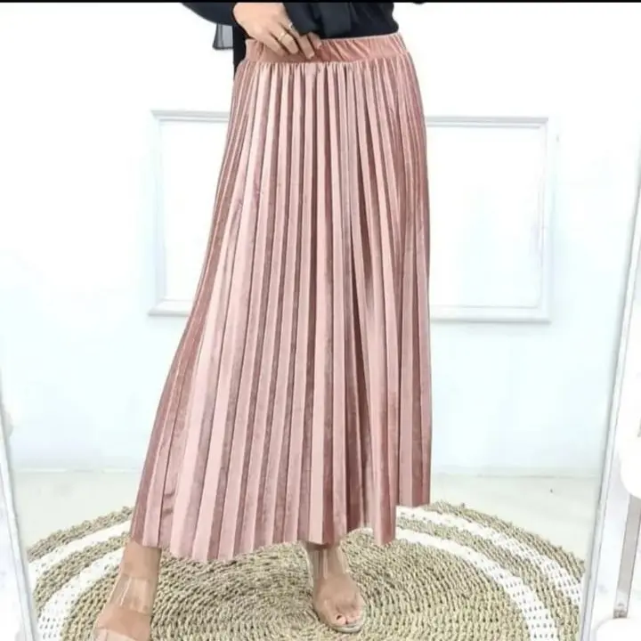Rok Plisket Bludru  Panjang 0
