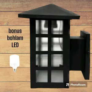 kap lampu dinding minimalis dekorasi outdoor motif terbaru plus bohlam