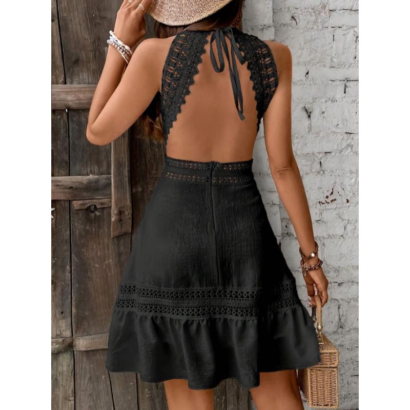 Sexy Street Stripe Lace Up Backless Weave Halter One Step Skirt Dresses Sexy Street Stripe Lace Up Backless Weave Halter One Step Skirt Dresses