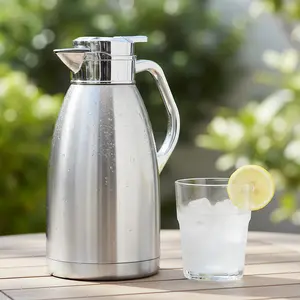 Termos Vakum 2,3L dengan Cerat Bebek Retensi Dingin Kendi Teh Botol Air Panas Terisolasi Kapasitas Besar untuk Dapur Rumah