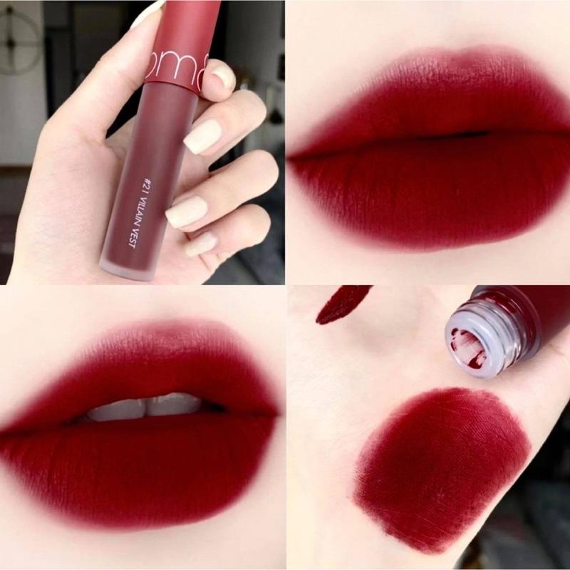 Son Romand Zero 21 Đỏ Trầm Ánh Tím, Son Kem Lì Romand Zero Velvet Tint 21 Đỏ Trầm