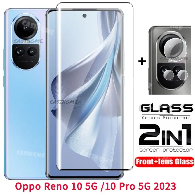 ฟิล์มกันรอย 2 in 1, 2023 Oppo Reno 13 12 11 10 5G, ฟิล์มกระจกนิรภัยแบบเต็มหน้าจอฟิล์มกระจกด้านหลัง, เข้ากันได้กับ Oppo Reno 10 9 10Pro Reno10 Pro Reno10Pro 10Pro + Plus 5G, รวมฝาครอบเต็ม
