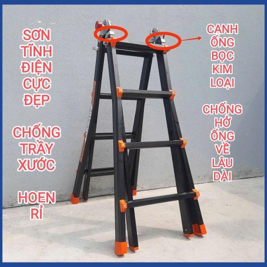 Product Introduction of Thang rút lồng chữ A 2m nhôm dày 1.7mm, khóa bấm tiện dụng , sơn tĩnh điện cao cấp Nakata 19