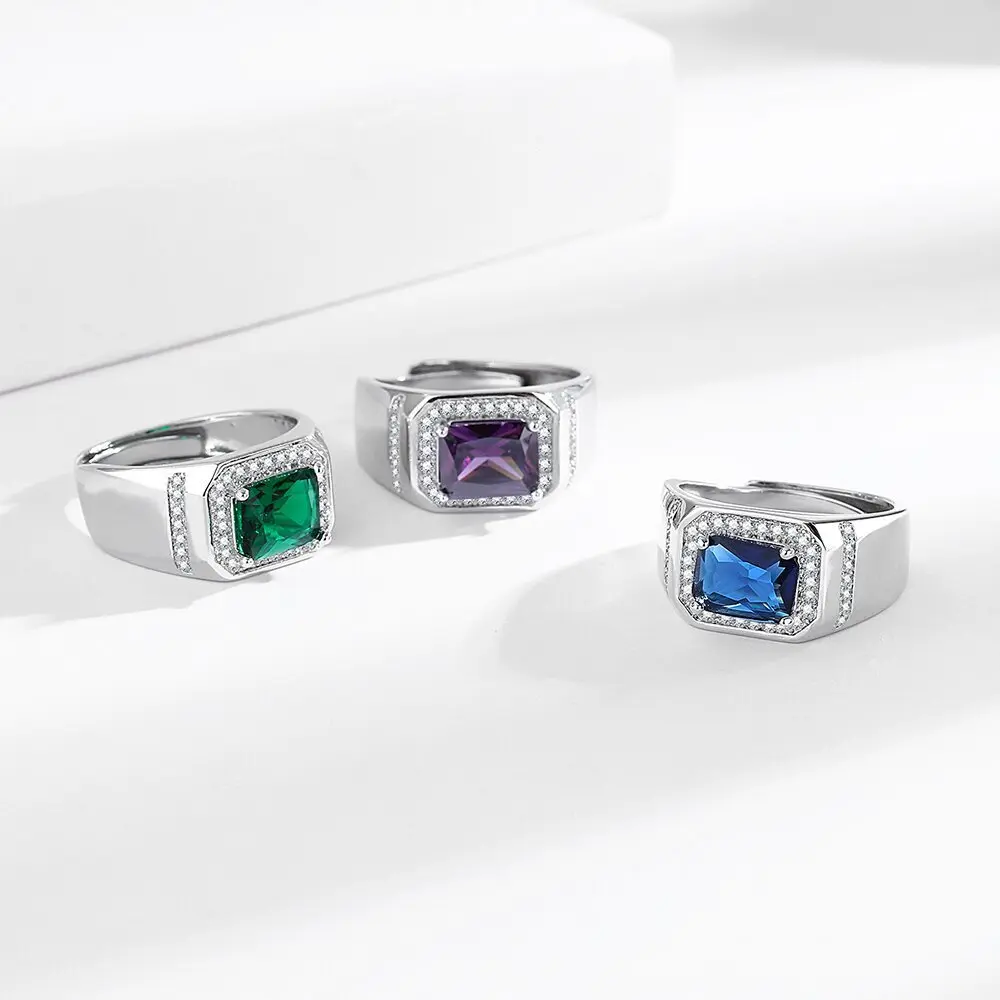 Fashion Domineering Personalized Bracelet Open Ring White Gold Plated Ring