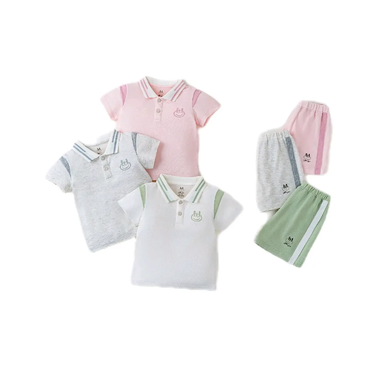 GB BC07: Bộ cộc tay vải cá sấu polo Little Love cho bé. size 6m-4y